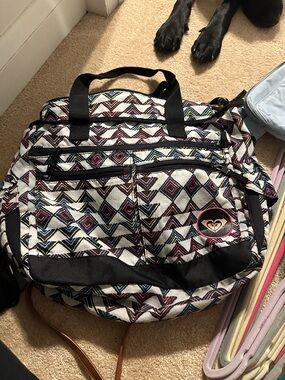 Roxy Aztec Print Canvas Duffle Bag - White/Multi